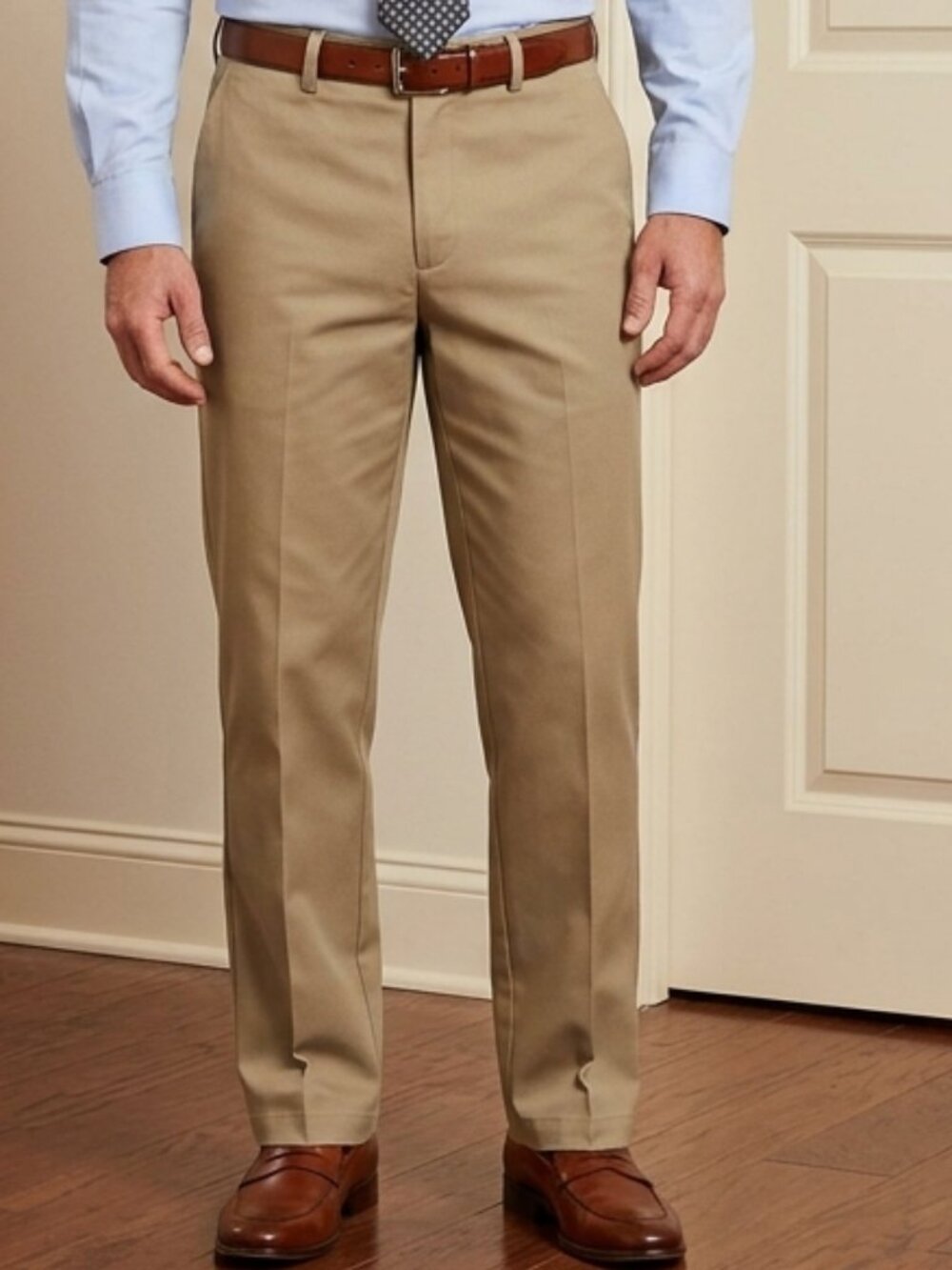 Dockers D2 Men's Classic Khaki Chico Straight Leg Fit Dress Pants 32 X 32 Cotton
